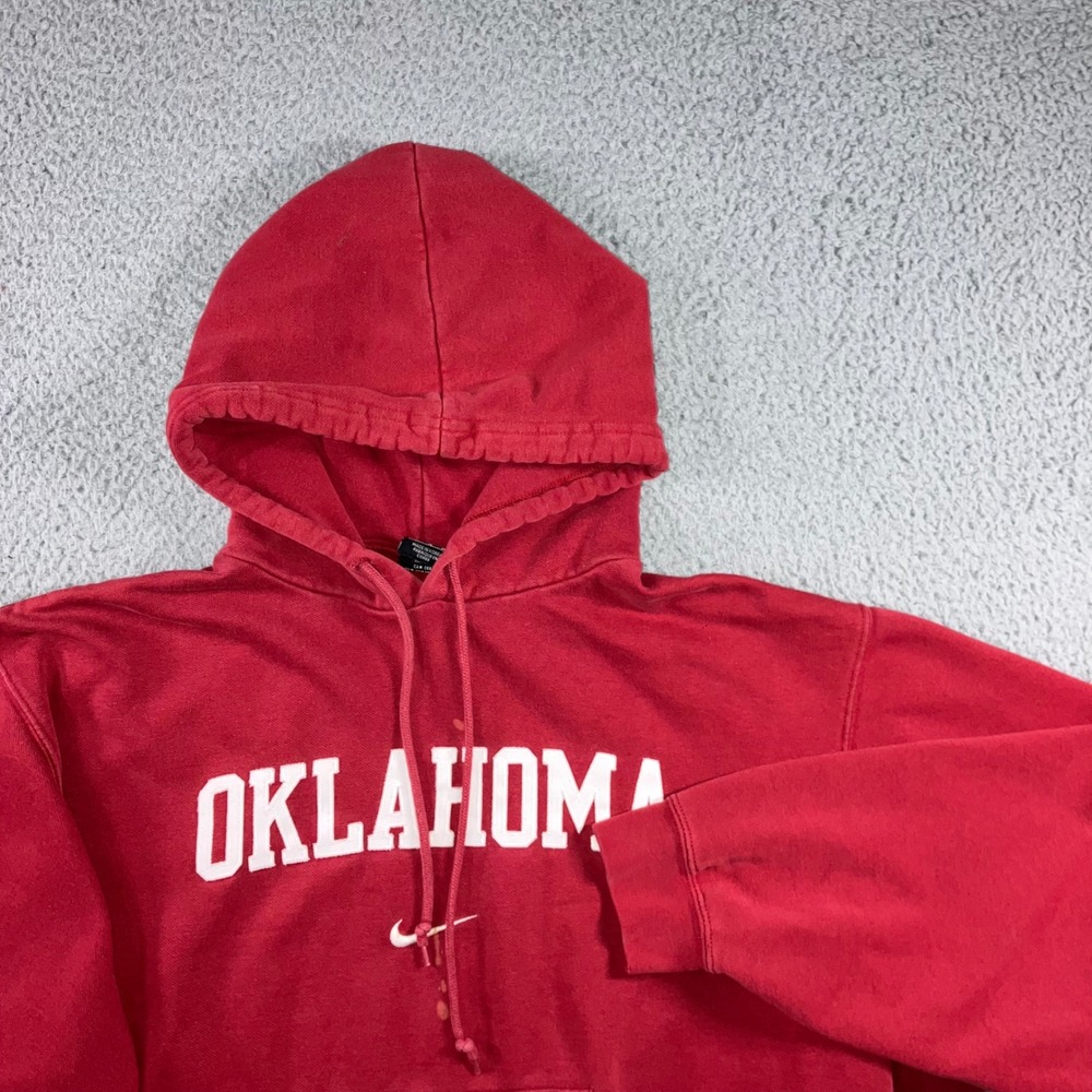 Vintage Nike Oklahoma Sooners Hoodie Sweatshirt Men Medium Swoosh Y2K Collegiate